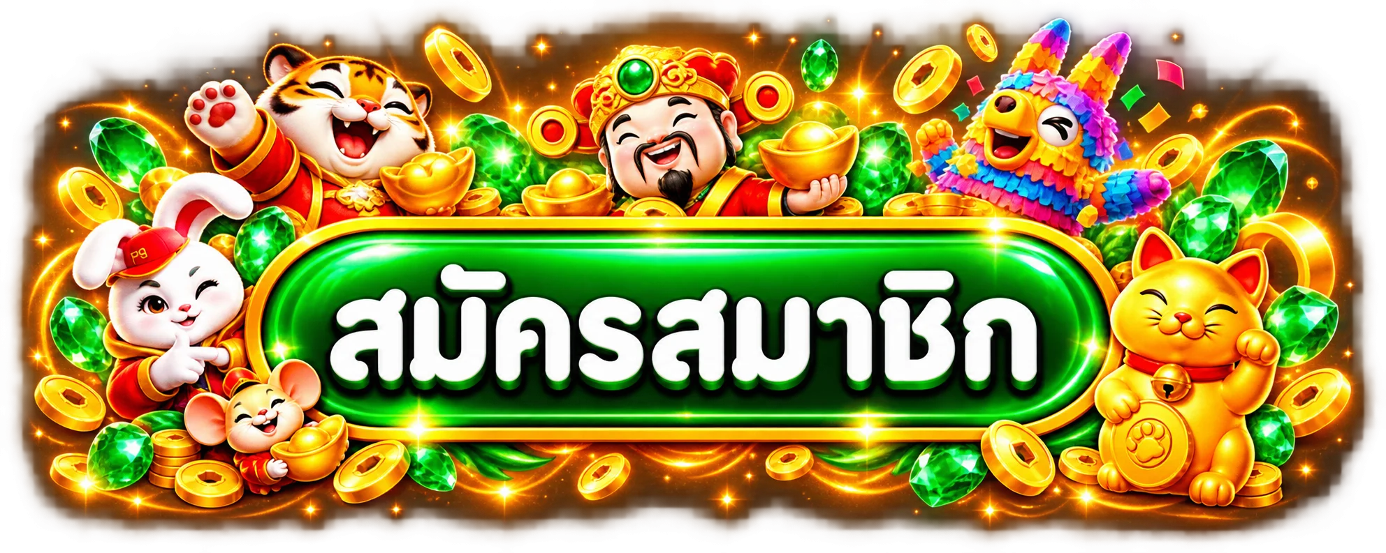 ปุ่มสมัครสมาชิก SUNNY666 พร้อมมาสคอตสล็อต PG